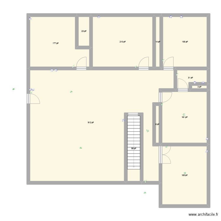 home. Plan de 12 pièces et 180 m2