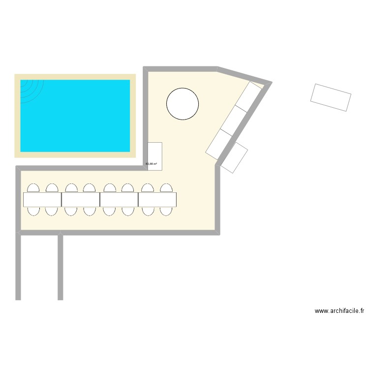 mariage2. Plan de 1 pièce et 64 m2