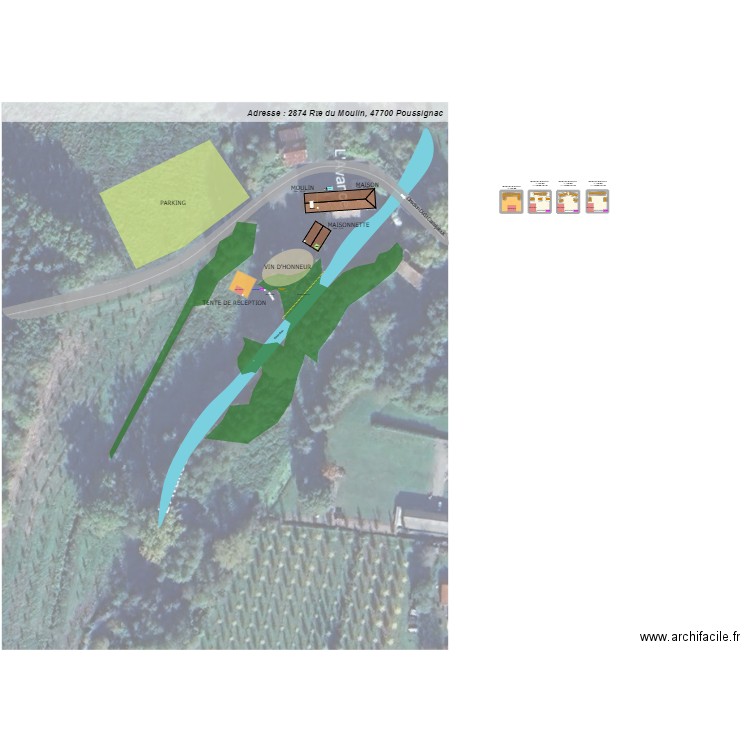 Chapiteau . Plan de 4 pièces et 397 m2