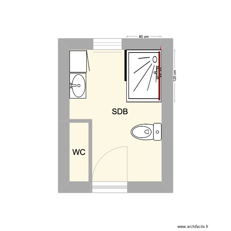 ANTONUCCI Scenario 1 . Plan de 2 pièces et 6 m2