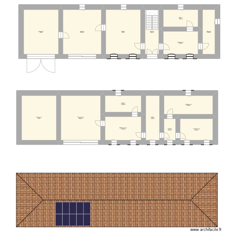 Maison. Plan de 15 pièces et 303 m2