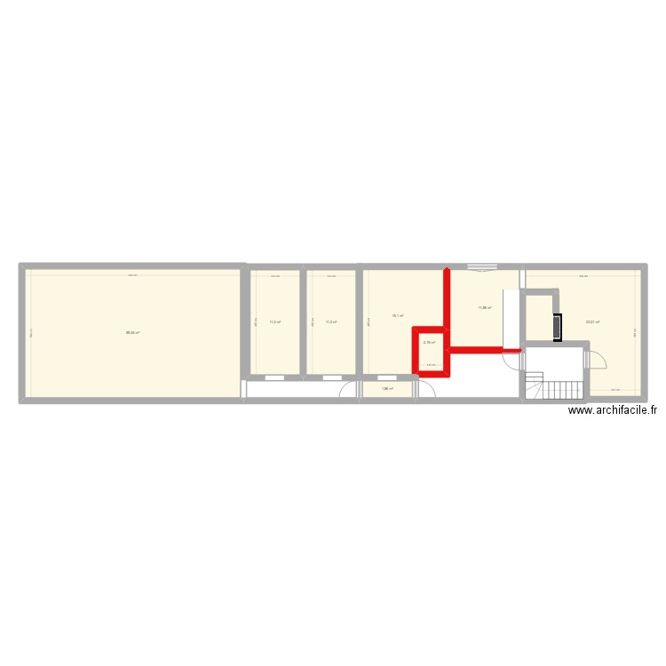 vraies mesures etage 1. Plan de 8 pièces et 136 m2