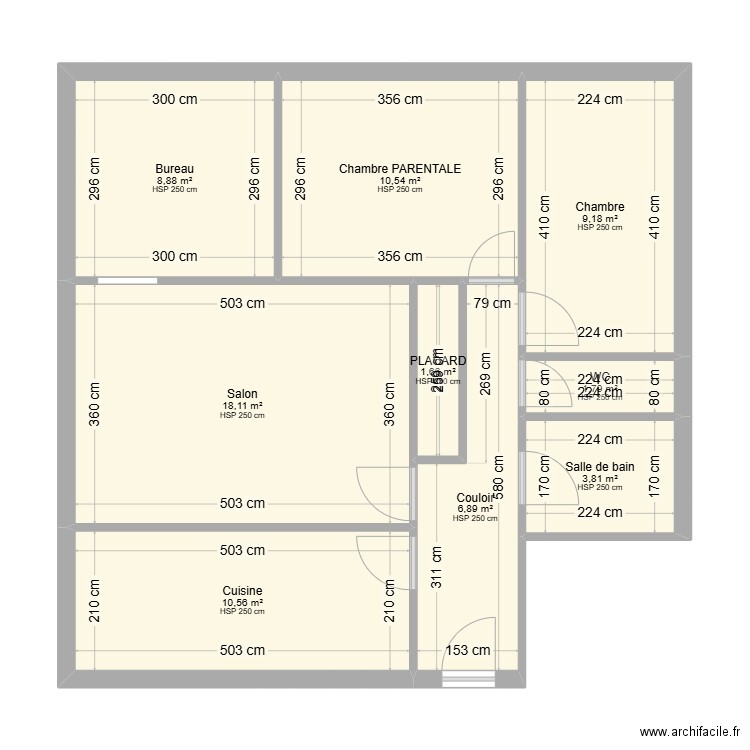 PLAN AYAD YOUARDA. Plan de 9 pièces et 71 m2