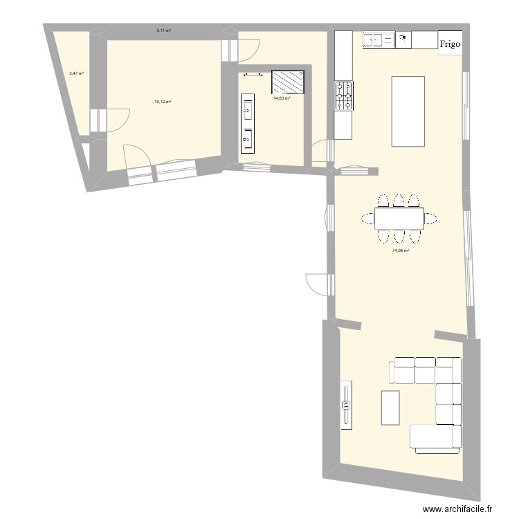 Maison Ladoix 2. Plan de 5 pièces et 112 m2