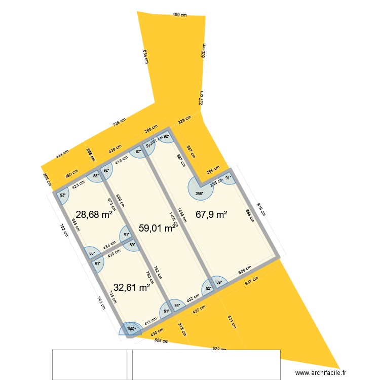 Total 2. Plan de 4 pièces et 188 m2