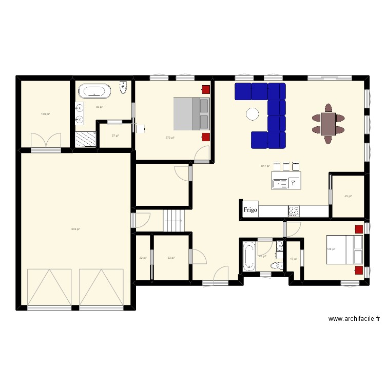 Design 855. Plan de 12 pièces et 202 m2