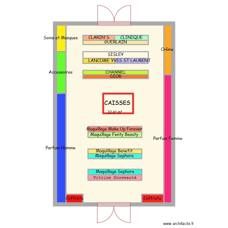 PLAN DE SEPHORA 2. Plan de 23 pièces et 43 m2