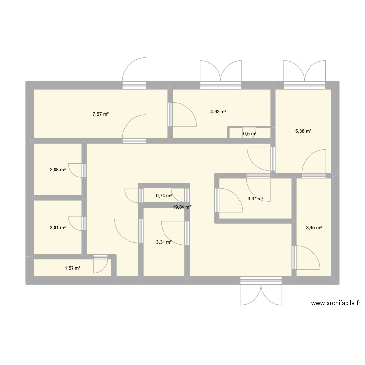 zenance. Plan de 12 pièces et 57 m2