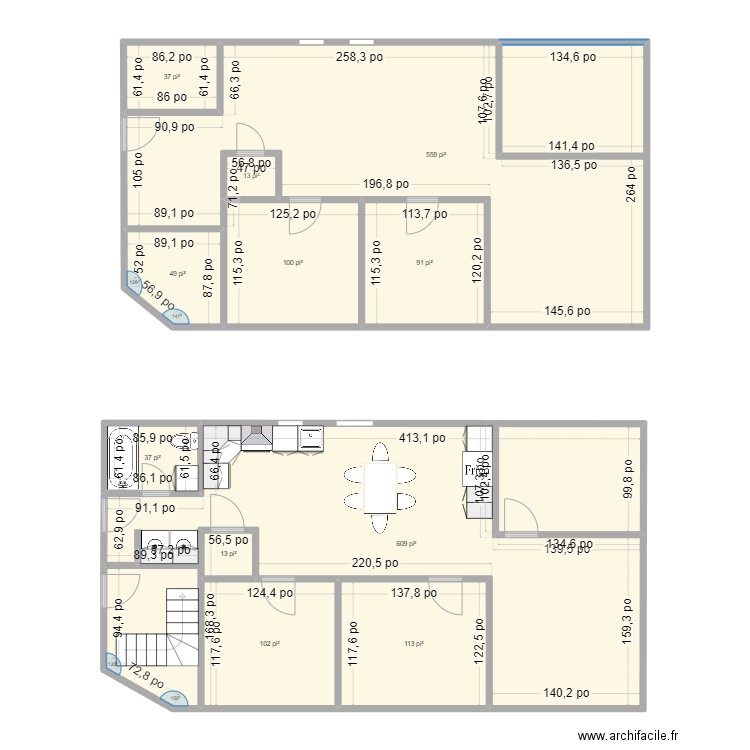 5 1/2 monseigneur-dufour 2. Plan de 11 pièces et 160 m2