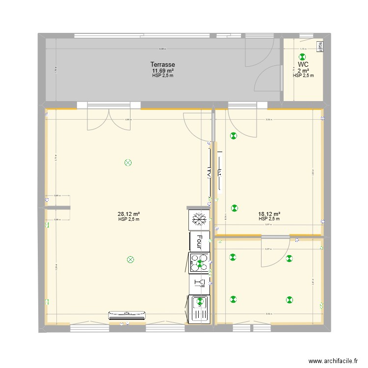 Chloé - Ste Lucie - projet1. Plan de 4 pièces et 60 m2