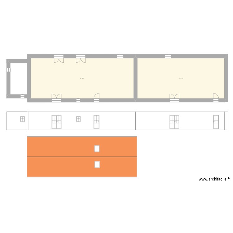 facade mornay. Plan de 2 pièces et 172 m2