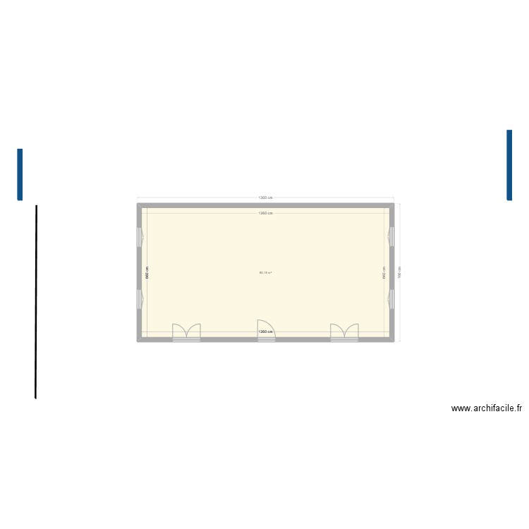 plan de masse fondations. Plan de 1 pièce et 83 m2