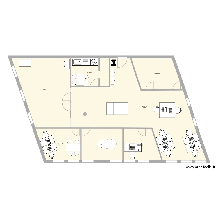 SCAL. Plan de 7 pièces et 173 m2