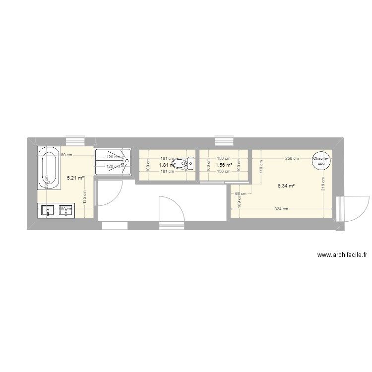 Buanderie 2. Plan de 4 pièces et 15 m2