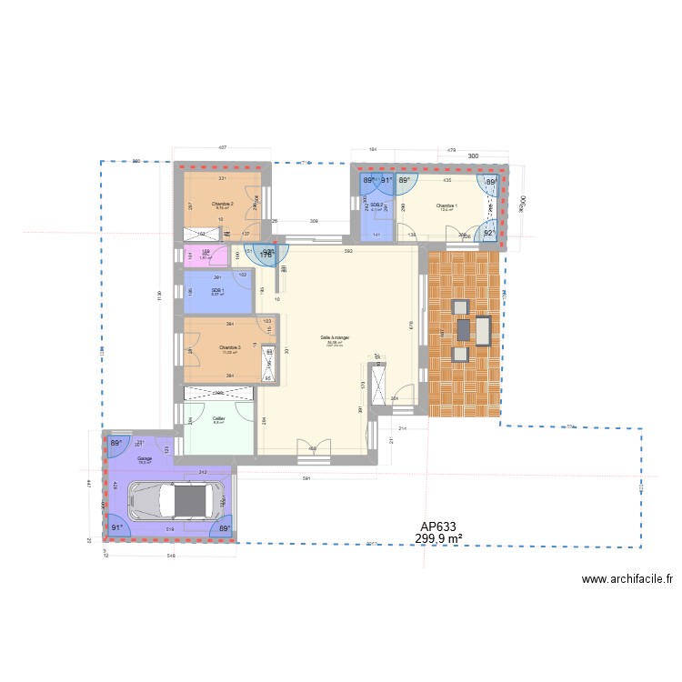 Maison Hortensias . Plan de 9 pièces et 128 m2