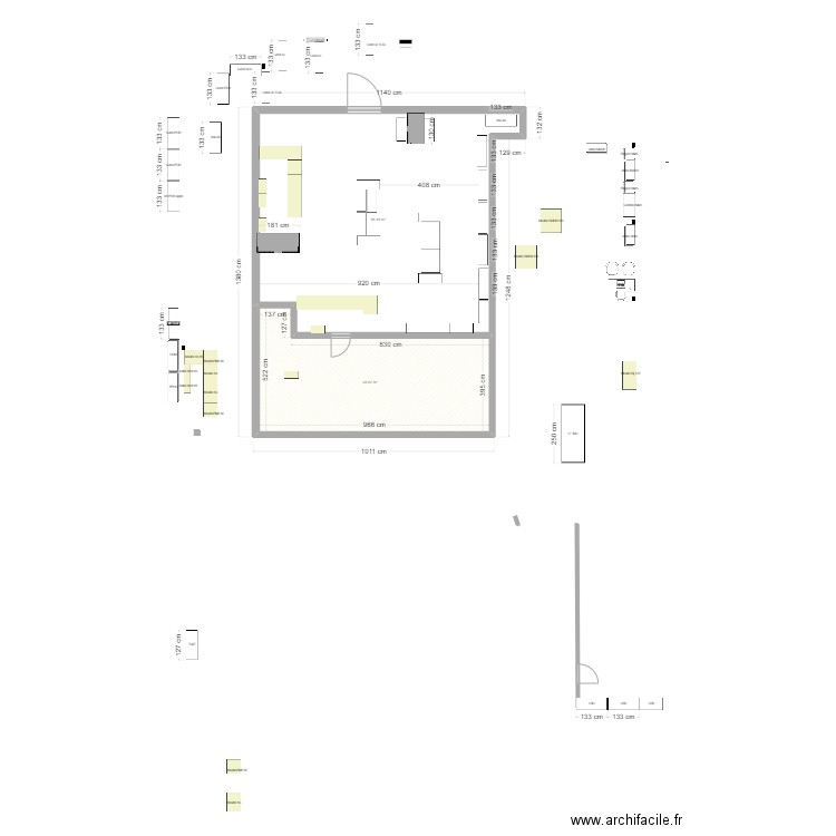 BOULOGNE. Plan de 2 pièces et 128 m2