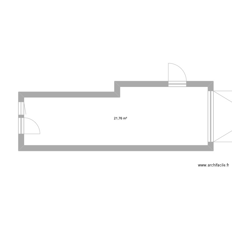 Pedron_Avant. Plan de 1 pièce et 22 m2