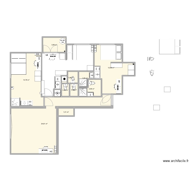 RICHELIEU2 VF6. Plan de 11 pièces et 64 m2