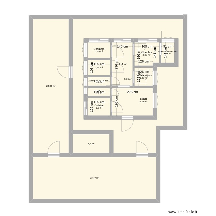 my home. Plan de 14 pièces et 131 m2