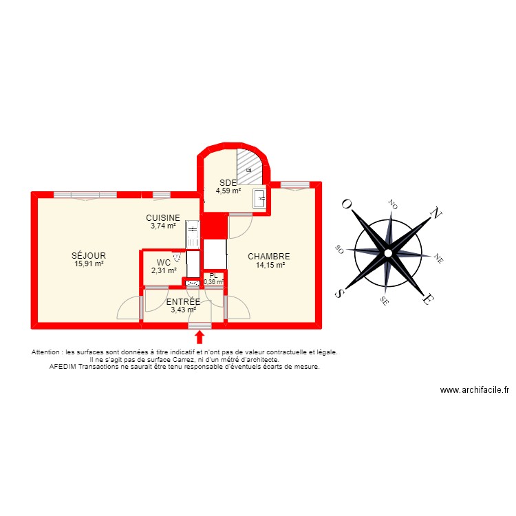 BI 14682 - . Plan de 10 pièces et 59 m2