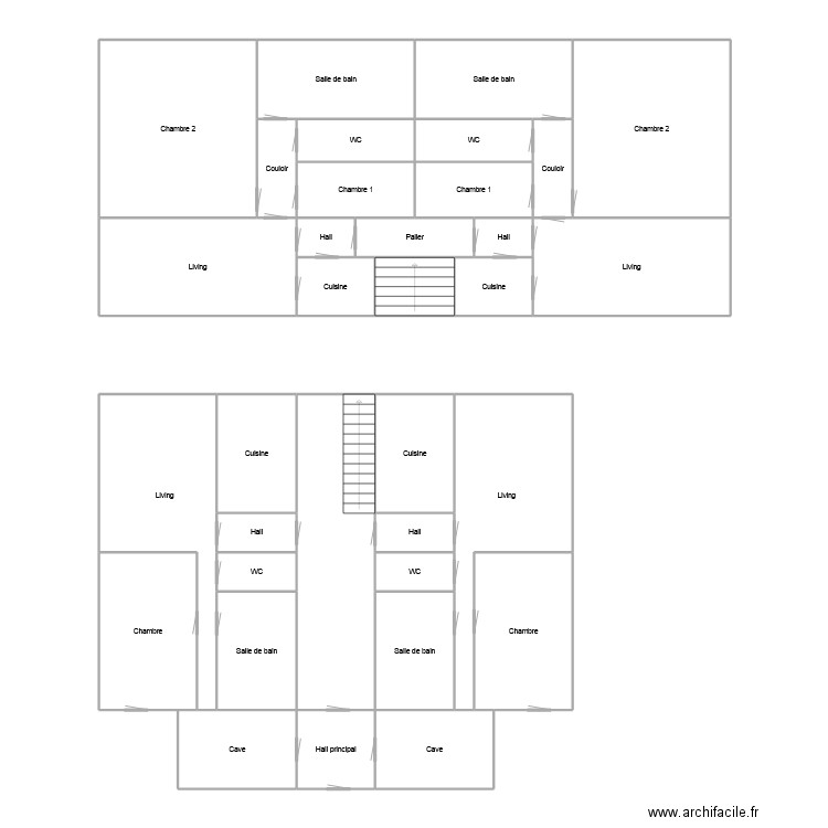 oli. Plan de 33 pièces et 223 m2