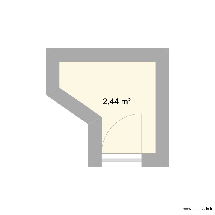 SDB. Plan de 1 pièce et 2 m2