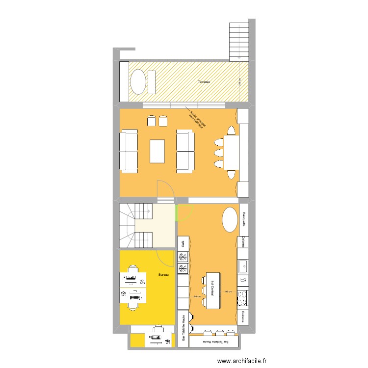 Victor Gilsoul Rez Coloc V1. Plan de 7 pièces et 90 m2