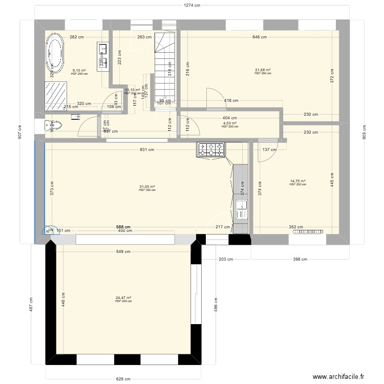 frfa. Plan de 7 pièces et 119 m2