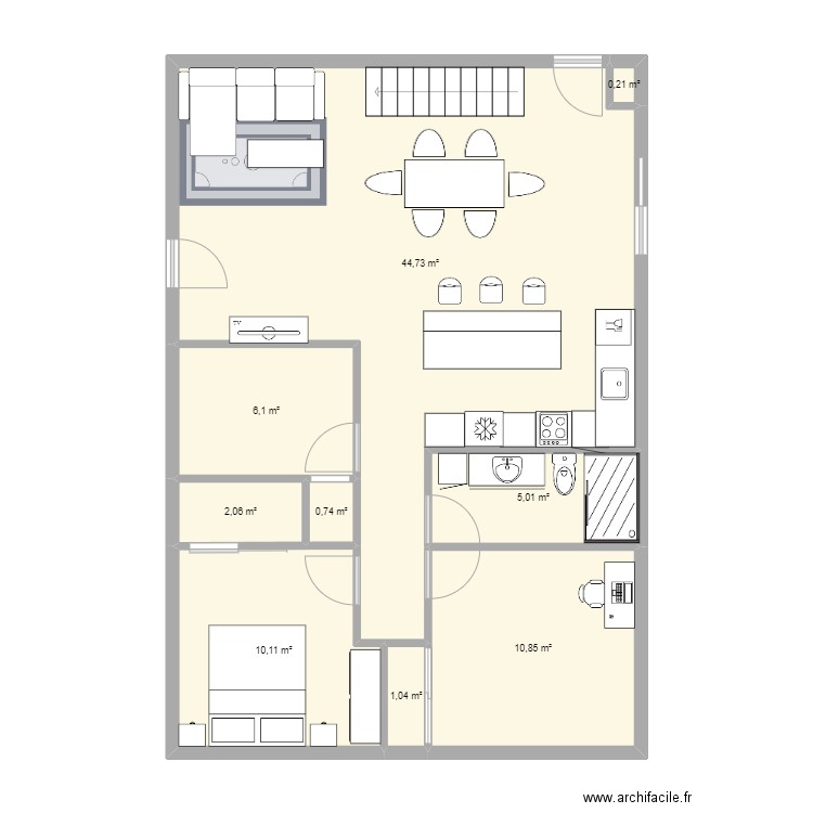 NOTRE MAISON. Plan de 9 pièces et 81 m2