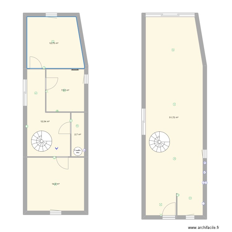 Plan électricité. Plan de 6 pièces et 101 m2