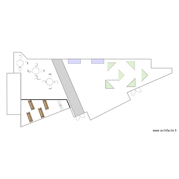 Plan foire. Plan de 5 pièces et 155 m2