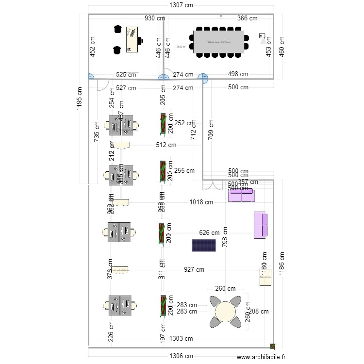 Bureau Informatique de Tunis. Plan de 1 pièce et 59 m2