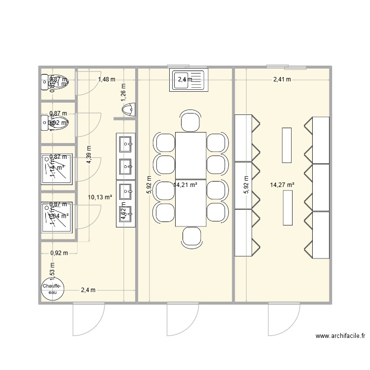 LEDI ETANCHEITE - MIRIBEL. Plan de 7 pièces et 42 m2