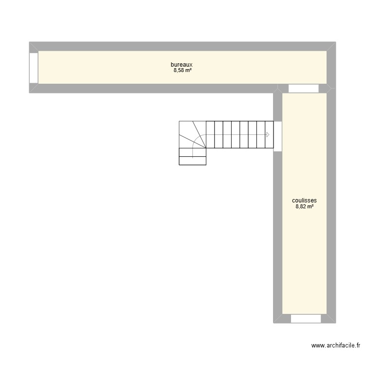 accueil . Plan de 2 pièces et 17 m2