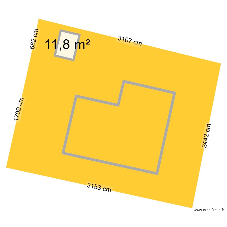 MAISON 3. Plan de 1 pièce et 12 m2