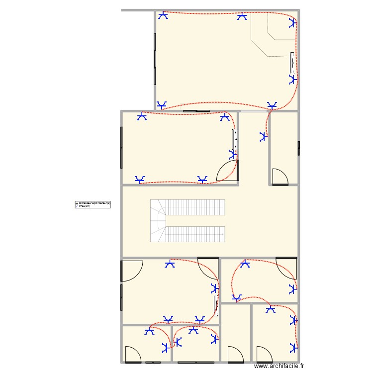 BLOC ADMIN-RDC PLAN PRISE. Plan de 10 pièces et 534 m2