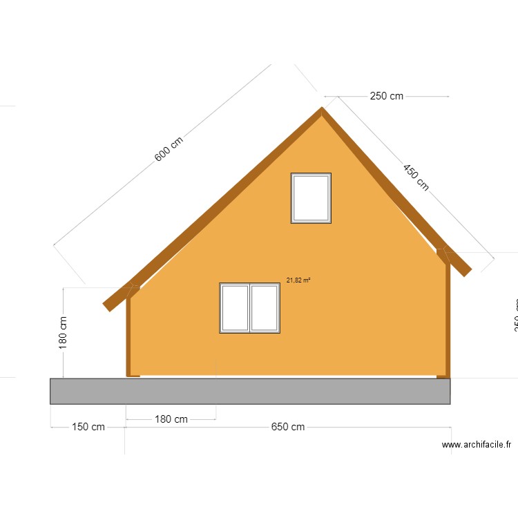 façade  SUD. Plan de 0 pièce et 0 m2