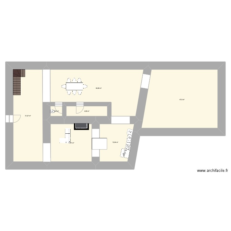 coron. Plan de 7 pièces et 155 m2