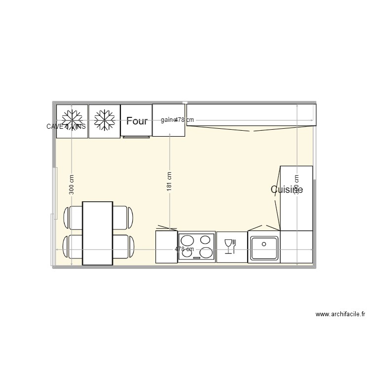 Marseille 5ter. Plan de 1 pièce et 14 m2