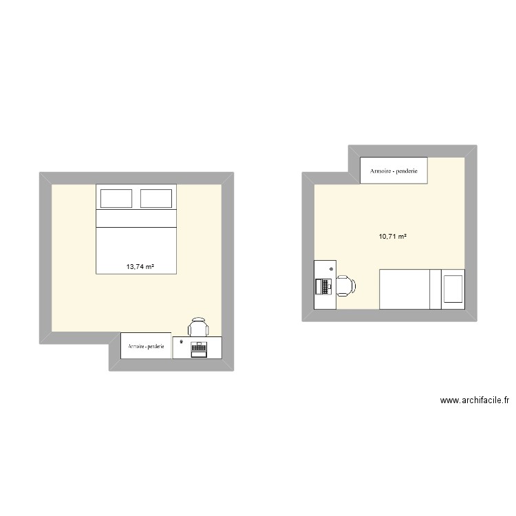 mississipi. Plan de 2 pièces et 24 m2