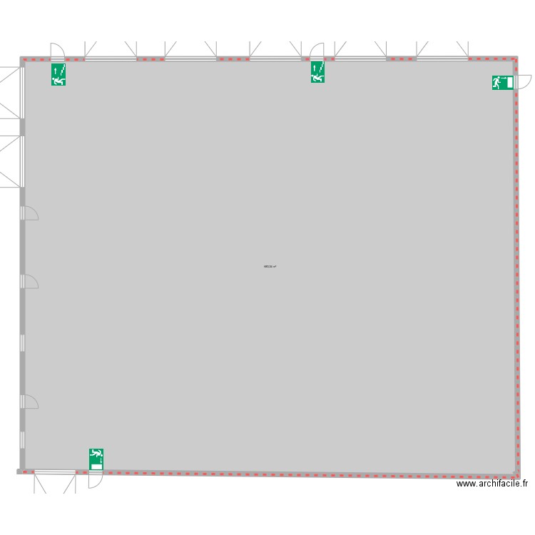 depot. Plan de 1 pièce et 683 m2