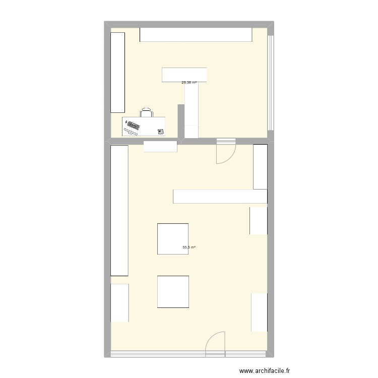 PlAN BOUTIQUE. Plan de 2 pièces et 85 m2