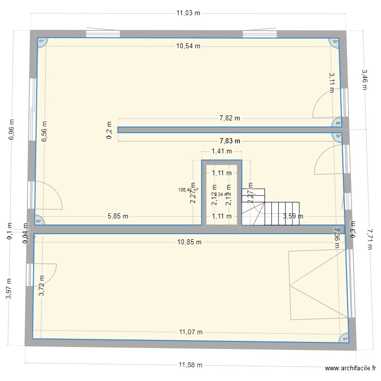 gurhaumont 26. Plan de 2 pièces et 109 m2