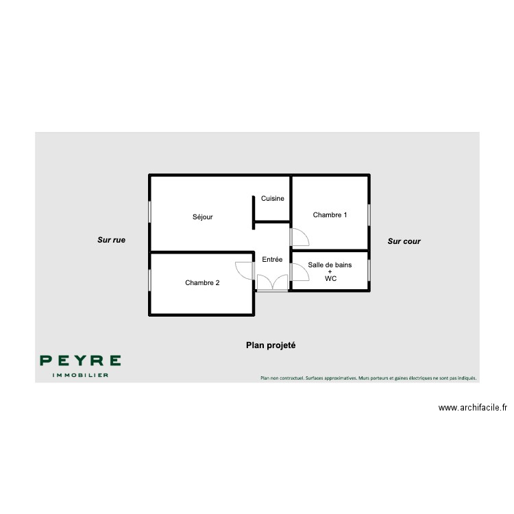 vasiliades plan projeté. Plan de 4 pièces et 22 m2