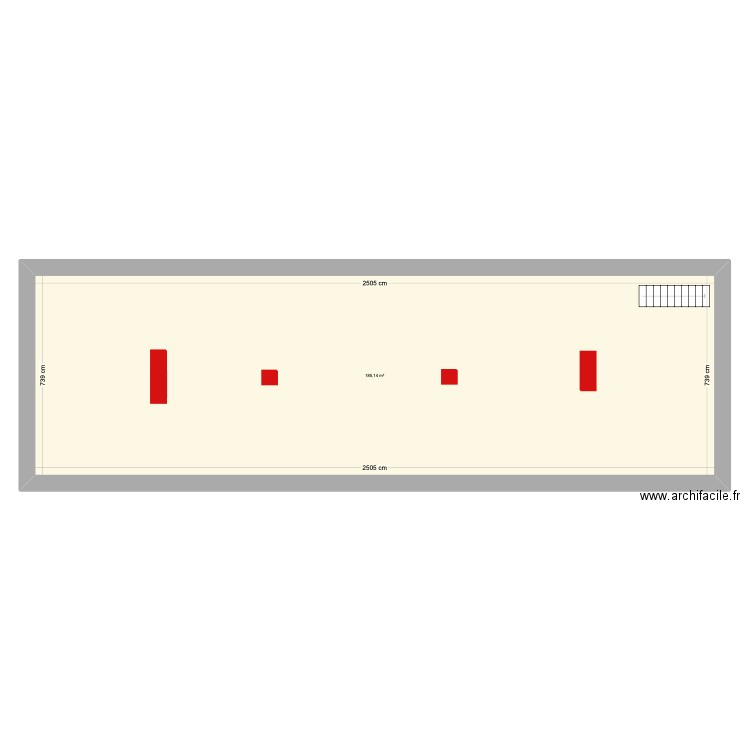 premier etage. Plan de 1 pièce et 185 m2