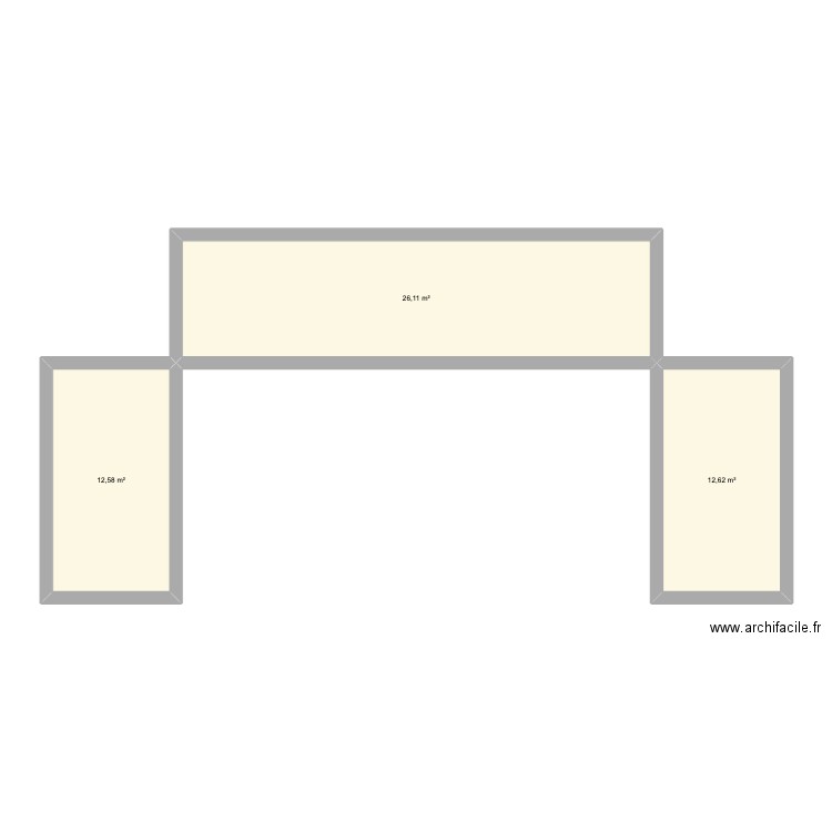 resto. Plan de 3 pièces et 51 m2