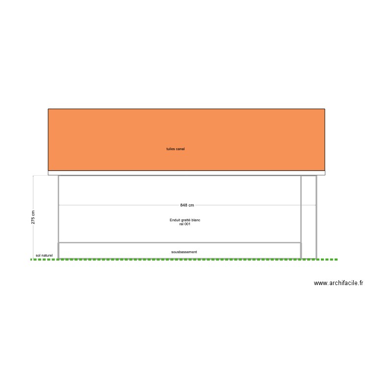 dp ouest 2. Plan de 3 pièces et 23 m2