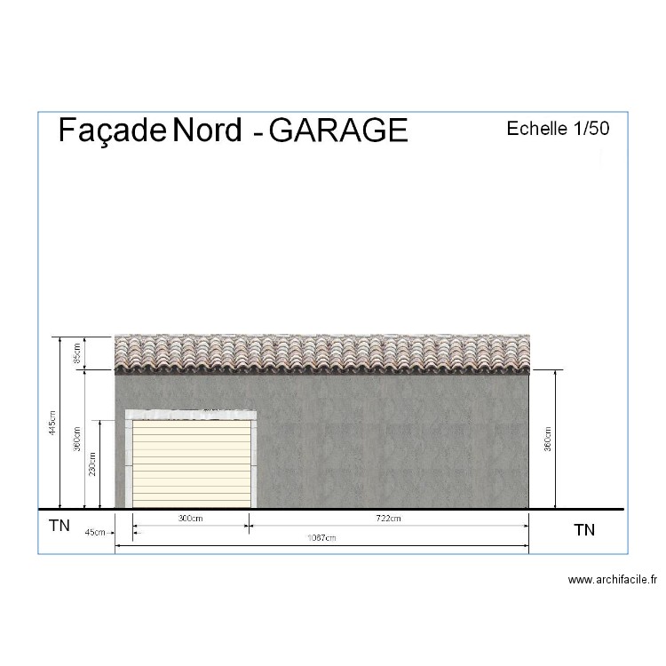GARAGE FACADE - NORD. Plan de 0 pièce et 0 m2