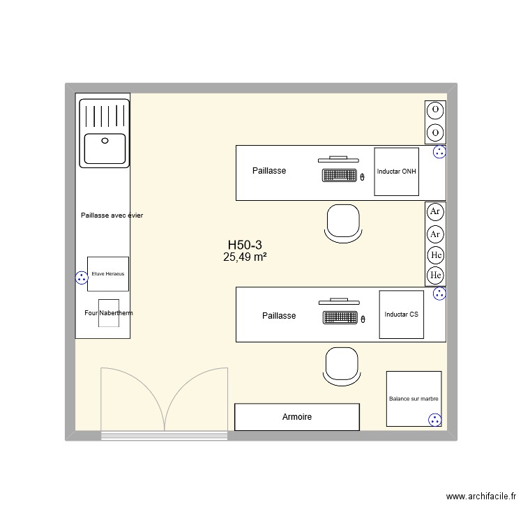 prisme2. Plan de 1 pièce et 25 m2