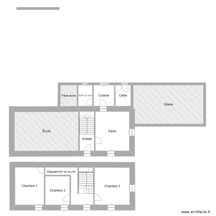 logement école orion. Plan de 12 pièces et 180 m2